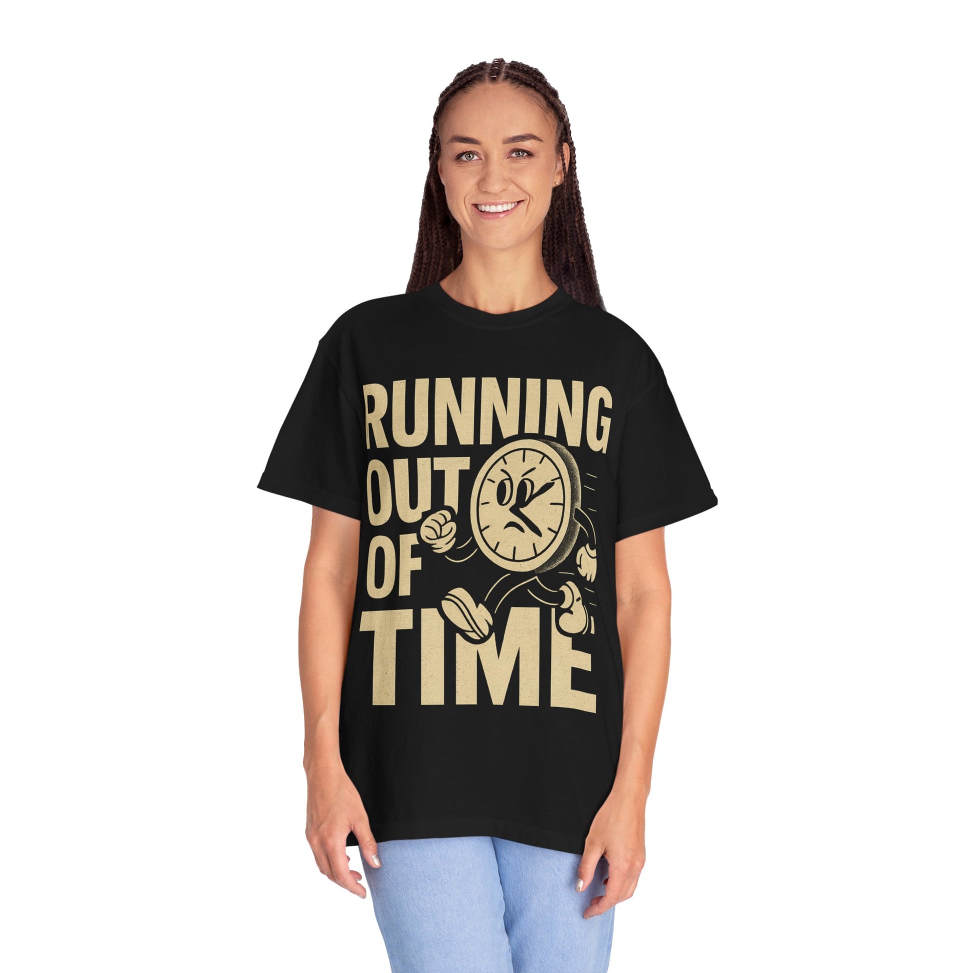 Running Out of Time T-Shirt, Casual Tee, Gift for Him or Her, Fun Graphic Shirt, Running Theme Apparel, Perfect for Birthdays, Everyday Wear