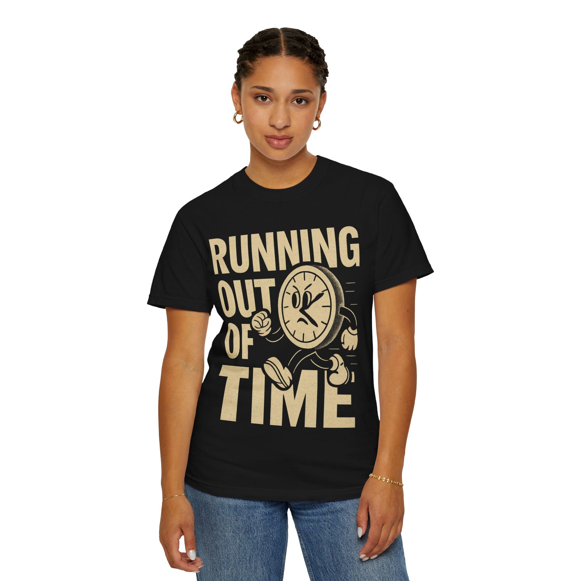 Running Out of Time T-Shirt, Casual Tee, Gift for Him or Her, Fun Graphic Shirt, Running Theme Apparel, Perfect for Birthdays, Everyday Wear